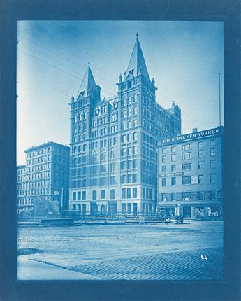 ALBERT LÉVY (1844-1907) A group of 24 stunning cyanotypes documenting landmark buildings and residences in Manhattan, Boston, Chicago,